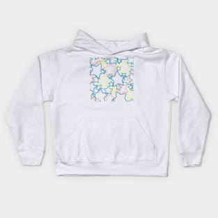 Silhouettes of multicolor stars Kids Hoodie